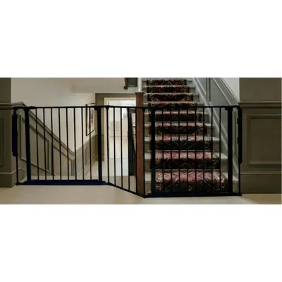 Safetots Barrière Multi-Panneaux 2 Portillons Noir 200 cm
