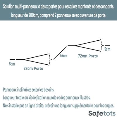 Safetots Barrière Multi-Panneaux 2 Portillons Noir 200 cm