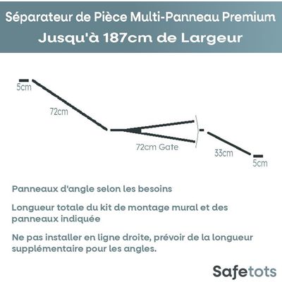 Safetots Séparateur Multi-panneaux Premium 70 cm Blanc