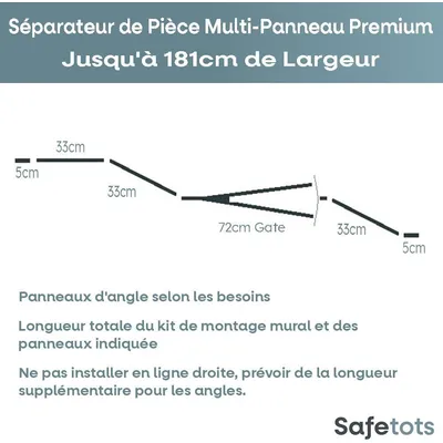 Safetots Séparateur Multi-panneau Premium 181 cm Noir