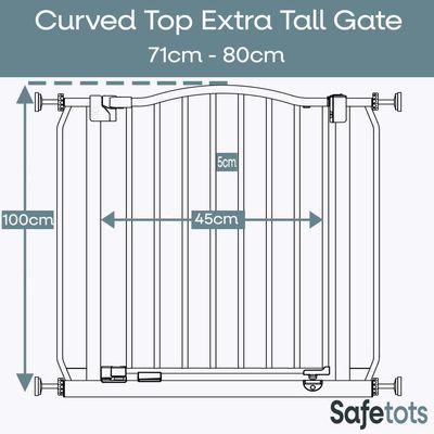 Bettacare Barrière Courbée Extra Haute 100cm Gris Mat