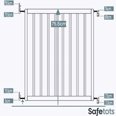 Safetots Barrière de Sécurité en Bois 63,5–105,5 cm