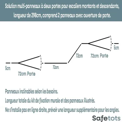 Safetots Barrière Multi-Panneaux 2 Portillons Noir 298 cm Safetots Barrière Multi-Panneaux 2 Portillons Noir 298 cm