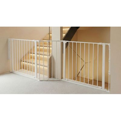 Safetots Barrière Escalier Multi-Panneaux 2 Portillons 187cm Blanc