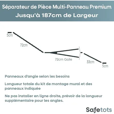 Safetots Séparateur Multi-panneau Premium 70cm Noir Safetots Séparateur Multi-panneau Premium 70cm Noir
