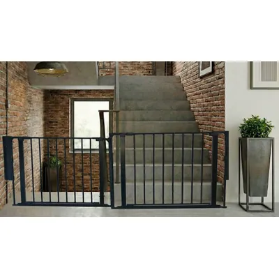 Safetots Barrière Multi-Panneaux 2 Portillons 187 cm Noir