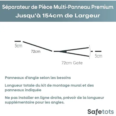Safetots Séparateur Multi-panneau Premium 70 cm, Jusqu'à 154 cm, Gris Safetots Séparateur Multi-panneau Premium 70 cm, Jusqu'à 154 cm, Gris