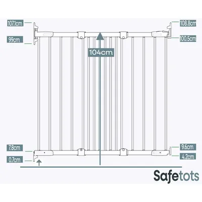 Safetots Barrière Escalier Extra-Haute À Vis 103,5 cm Blanc