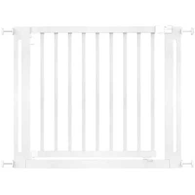 Safetots Barrière Élegante Bois Blanc, Ouverture 73cm, Ajustable 95-103cm