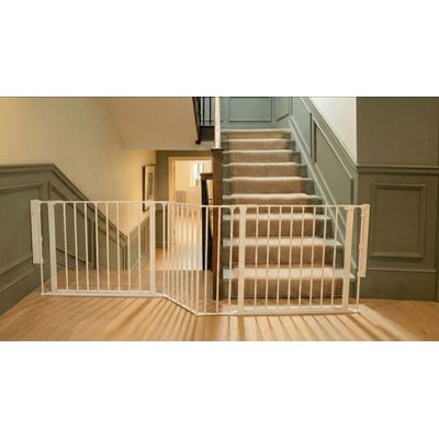 Safetots Barrière Escalier Multi-Panneaux 2 Portillons 187cm Blanc