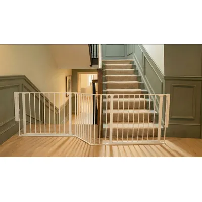 Safetots Barrière Multi-Panneaux 2 Portillons 174 cm Blanc