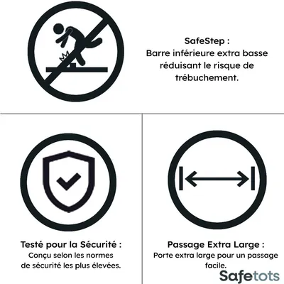 Safetots Barrière Sécurité Barre de Seuil Extra Basse Noir Safetots Barrière Sécurité Barre de Seuil Extra Basse Noir