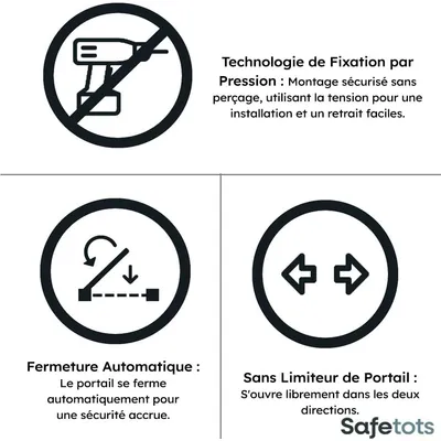 Safetots Barrière Extra Haute Courbée 100 cm Blanc Mat