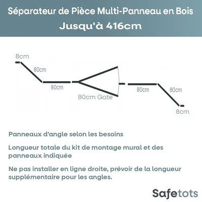 Safetots Barrière Multi-panneau En Bois Avec Porte 76cm Safetots Barrière Multi-panneau En Bois Avec Porte 76cm