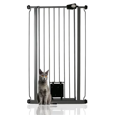 Bettacare Barrière avec Trappe Verrouillable 68,5–75 cm Gris Ardoise
