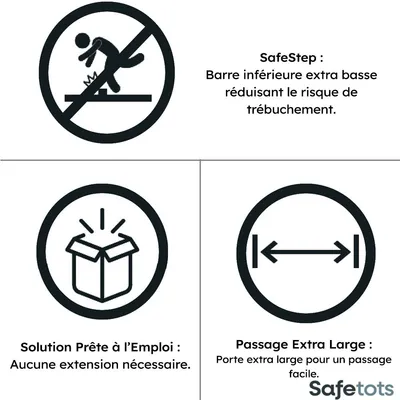 Safetots Barrière Sécurité Barre de Seuil Extra Basse Noir Safetots Barrière Sécurité Barre de Seuil Extra Basse Noir