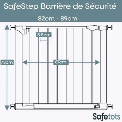 Safetots Barrière Sécurité Barre de Seuil Extra Basse Noir Safetots Barrière Sécurité Barre de Seuil Extra Basse Noir