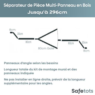 Safetots Séparateur Multi-panneaux Bois Naturel 76 cm