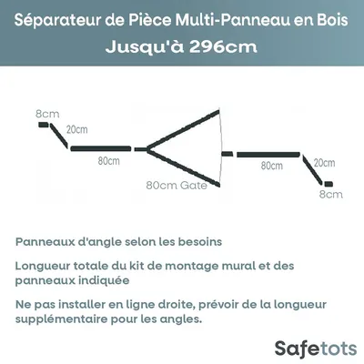 Safetots Séparateur Multi-panneaux Bois Naturel 76 cm Safetots Séparateur Multi-panneaux Bois Naturel 76 cm