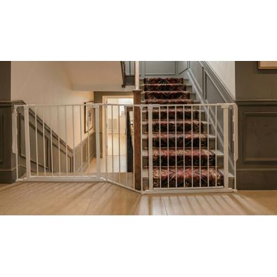 Safetots Barrière Escalier Multi-Panneaux 2 Portillons 187cm Blanc