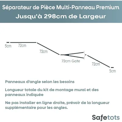Safetots Séparateur Multi-panneau Premium 70cm Blanc Safetots Séparateur Multi-panneau Premium 70cm Blanc