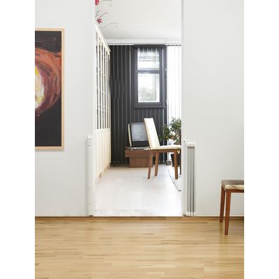 Bettacare Barrière Automatique Pliante Rétractable, 55–89 cm, Blanc