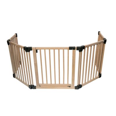 Safetots Barrière Multi-panneau En Bois Avec Porte 256 cm x 76 cm