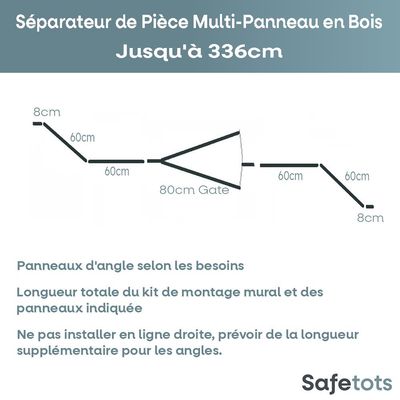 Safetots Barrière Multi-panneau Bois avec Porte 76cm