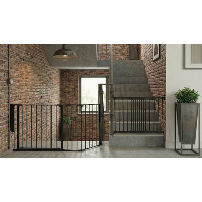 Safetots Barrière de Sécurité Escalier Multi-Panneaux Noir
