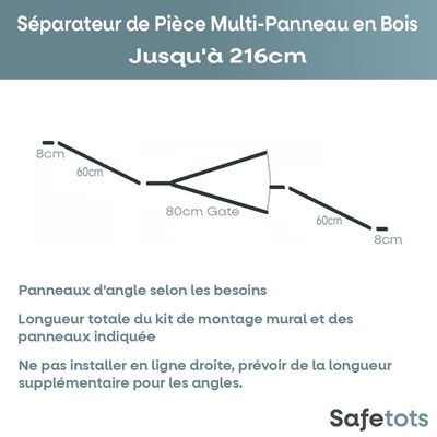 Safetots Séparateur Multi-panneau En Bois Jusqu'à 216cm x 76cm