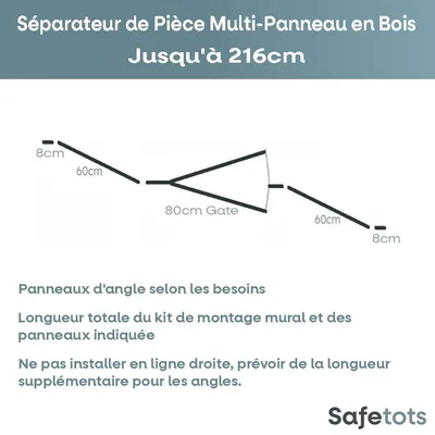 Safetots Séparateur Multi-panneau En Bois Jusqu'à 216cm x 76cm Safetots Séparateur Multi-panneau En Bois Jusqu'à 216cm x 76cm