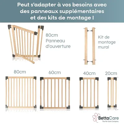 Bettacare Barrière En Bois Multi-panneaux 416cm x 76cm Bettacare Barrière En Bois Multi-panneaux 416cm x 76cm
