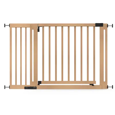 Safetots Barrière Élégante Bois Naturel 73cm, 125cm-133cm Safetots Barrière Élégante Bois Naturel 73cm, 125cm-133cm