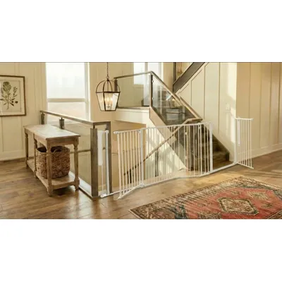 Safetots Barrière Escalier Multi-Panneaux 2 Portillons 187cm Blanc