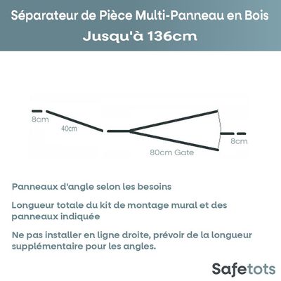 Safetots Séparateur Multi-panneaux Bois, Jusqu'à 136cm x 76cm