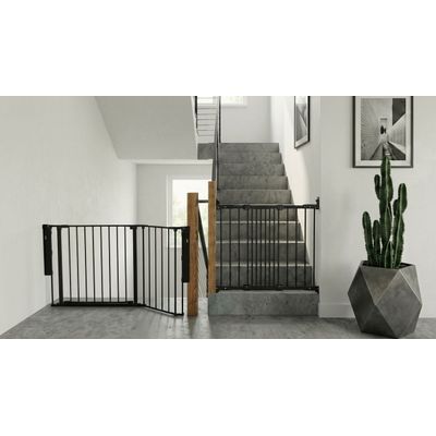 Safetots Barrière de Sécurité Escalier Multi-Panneaux Noir