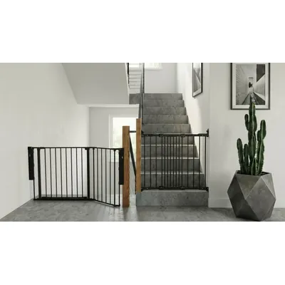 Safetots Barrière de Sécurité Enfant Escalier Noir Multi-Panneaux 154 cm