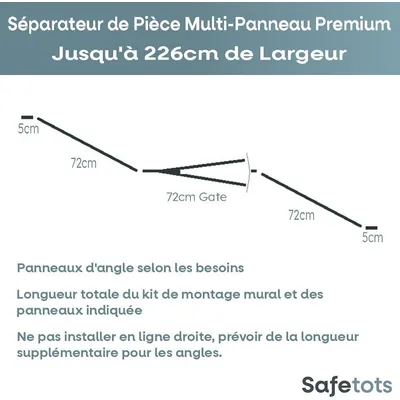 Safetots Séparateur Multi-panneau 70 cm Gris