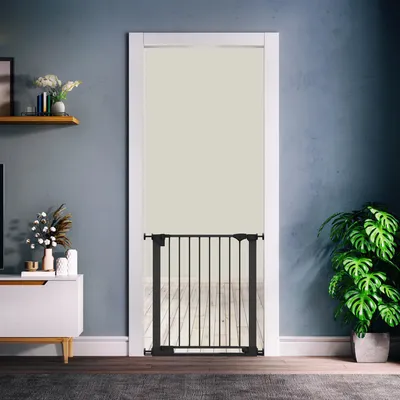 Safetots Barrière Sécurité Barre de Seuil Extra Basse 81cm 124–131cm Noir