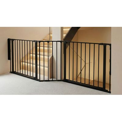 Safetots Barrière Escalier Multi-Panneaux 2 Portillons 187cm Blanc