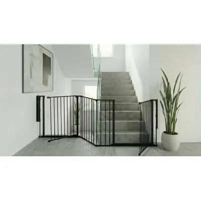 Safetots Barrière Multi-Panneaux 2 Portillons Noir 370 cm
