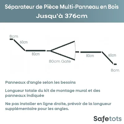 Safetots Séparateur Multi-panneaux Bois 76cm Hauteur, Jusqu'à 376cm Largeur Safetots Séparateur Multi-panneaux Bois 76cm Hauteur, Jusqu'à 376cm Largeur