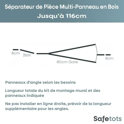 Safetots Séparateur Multi-panneau Bois, jusqu'à 116 cm x 76 cm Safetots Séparateur Multi-panneau Bois, jusqu'à 116 cm x 76 cm