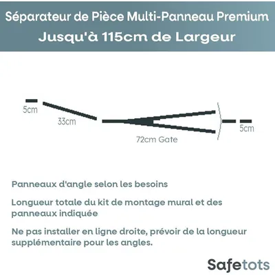 Safetots Séparateur Multi-panneau 70cm Gris
