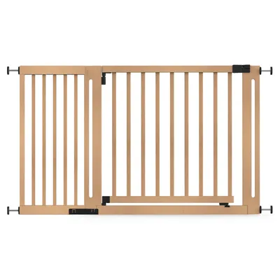 Safetots Barrière Élégante En Bois Naturel, Ouverture 73cm, 15cm-143cm