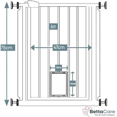 Bettacare Barrière de Sécurité 75–83cm Hauteur 75cm Blanc