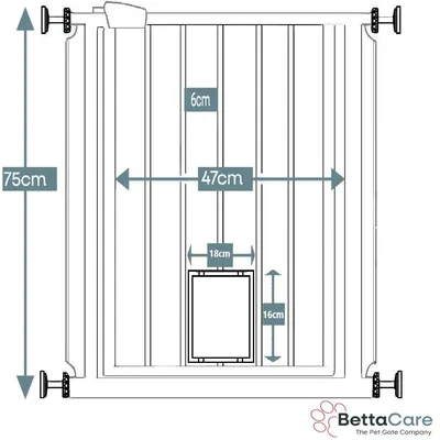 Bettacare Barrière de Sécurité 75–83cm Hauteur 75cm Blanc Bettacare Barrière de Sécurité 75–83cm Hauteur 75cm Blanc