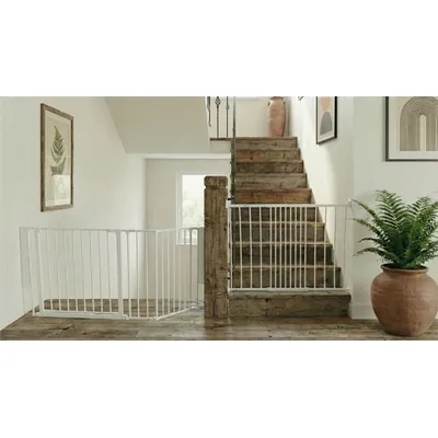 Safetots Barrière de Sécurité Escalier Blanc Multi-Panneaux 148 cm