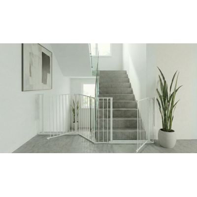 Safetots Barrière Escalier Multi-Panneaux 2 Portillons 187cm Blanc