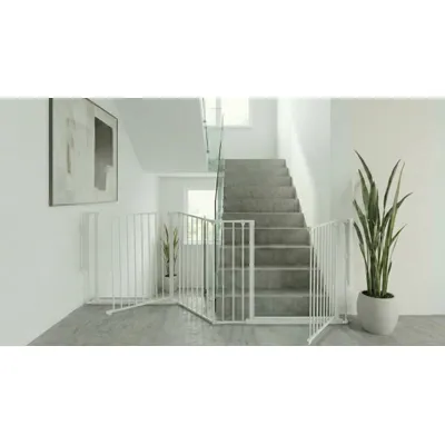 Safetots Barrière Escalier Multi-Panneaux 2 Portillons 187cm Blanc